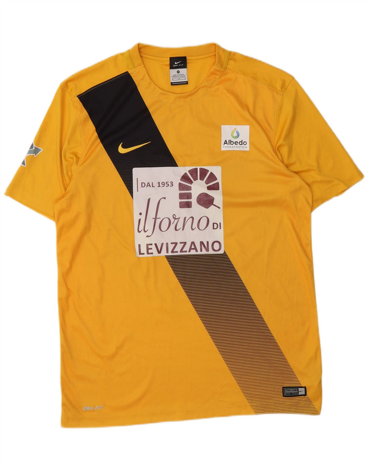 Męska koszulka Nike Dri Fit z grafiką Top, średni żółty poliester z blokami kolorów