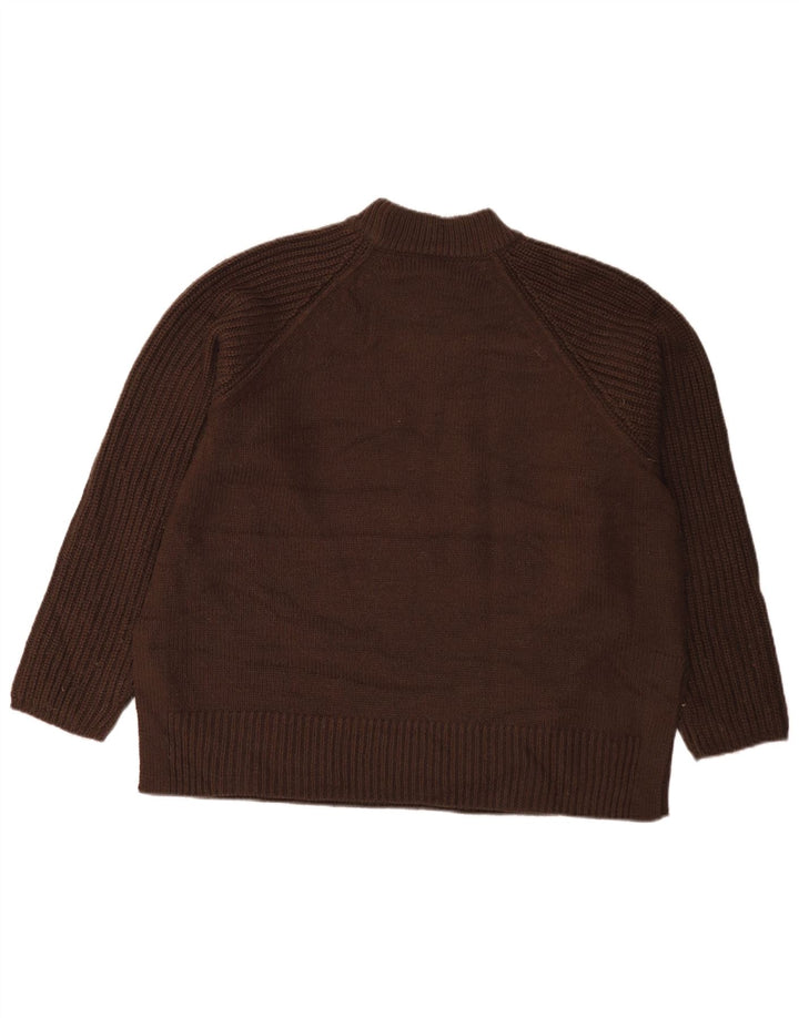 Marks & Spencer Damski sweter z golfem UK 16, duży, brązowy akryl