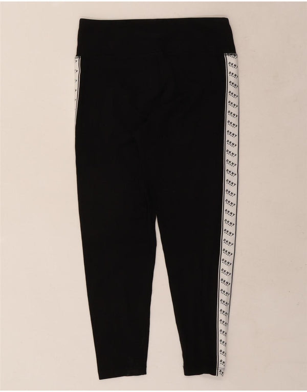 Damskie legginsy Dkny Graphic Crop UK 14, duże, czarne, bawełniane z blokami kolorów