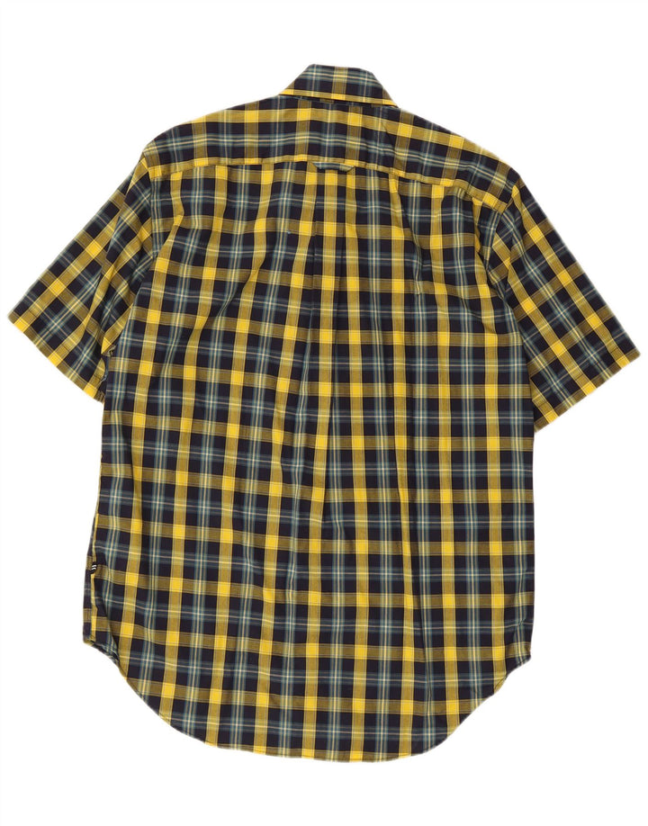 NAUTICA Mens Short Sleeve Shirt Medium Yellow Check Cotton