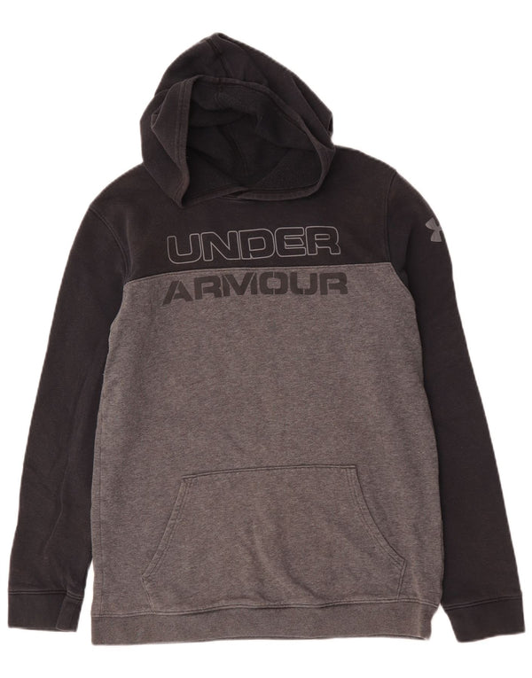 Chłopięcy sweter z kapturem Under Armour z grafiką, 13-14 lat, XL, czarny, blok kolorów