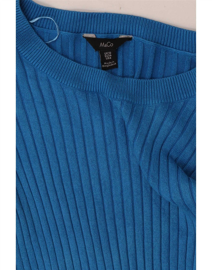 Sweter damski M&Co z dekoltem w łódkę, UK 10, mały, niebieski
