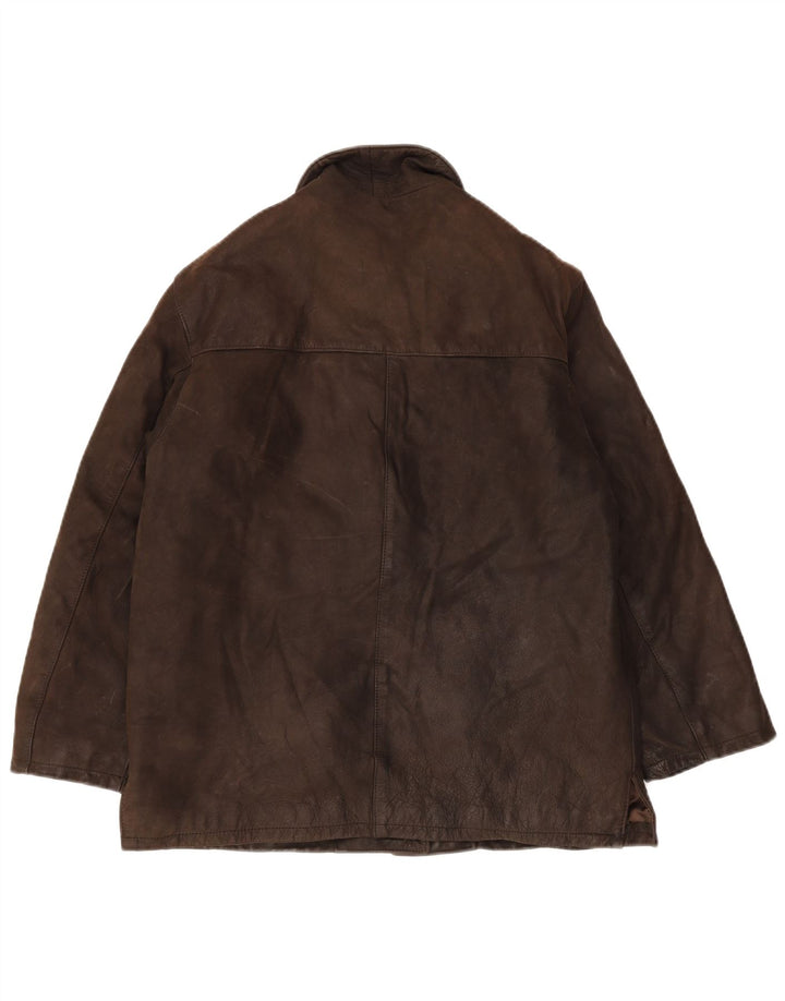 Kurtka skórzana damska VINTAGE EU 44 XL Brązowa skóra