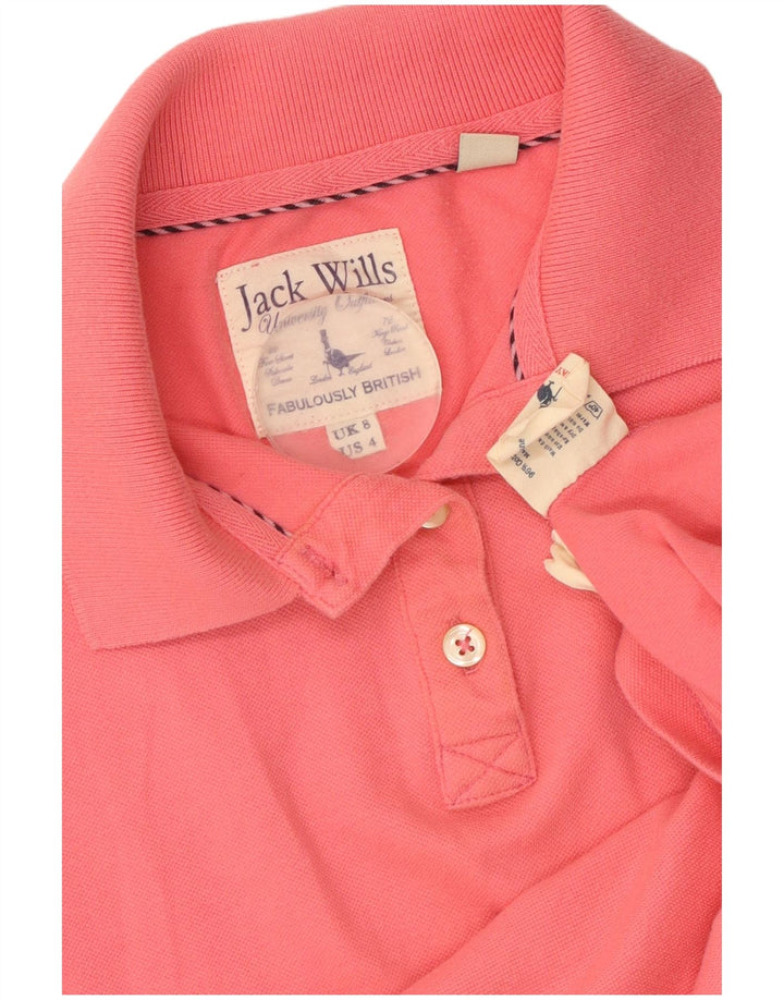 Damska koszulka polo JACK WILLS UK 8, mała, różowa, bawełniana