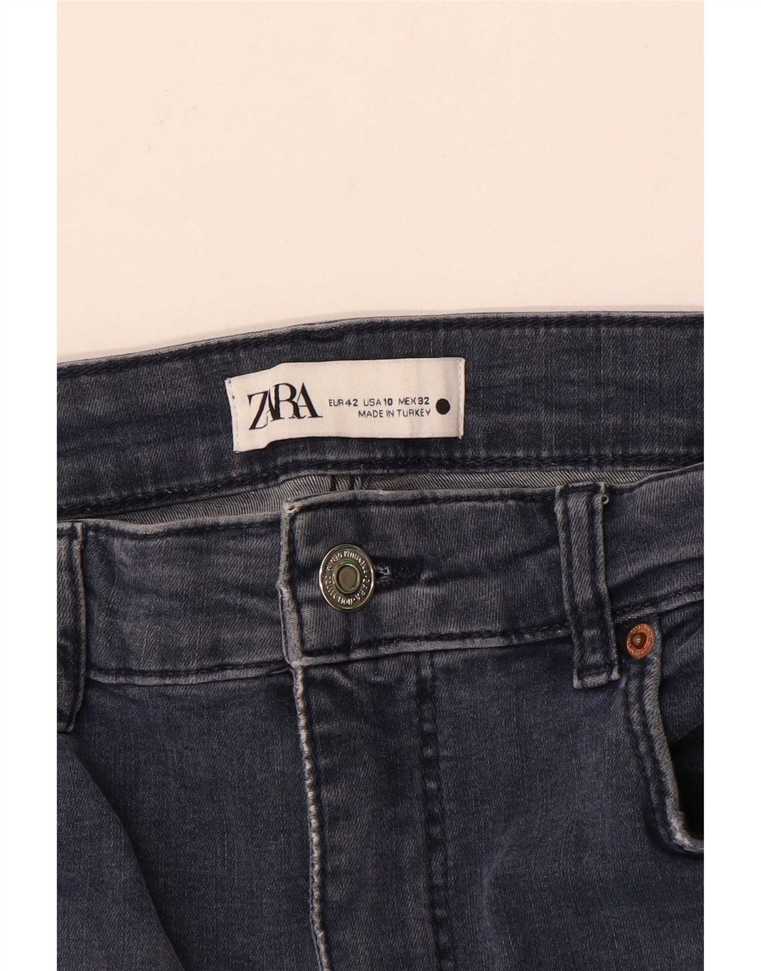 Jeansy damskie Zara Slim EU 42 Large W32 L28 Granatowe