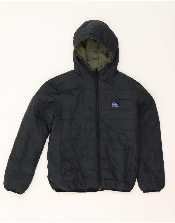 Dwustronna ocieplana kurtka z kapturem Quiksilver dla chłopców 11-12 lat, średni khaki