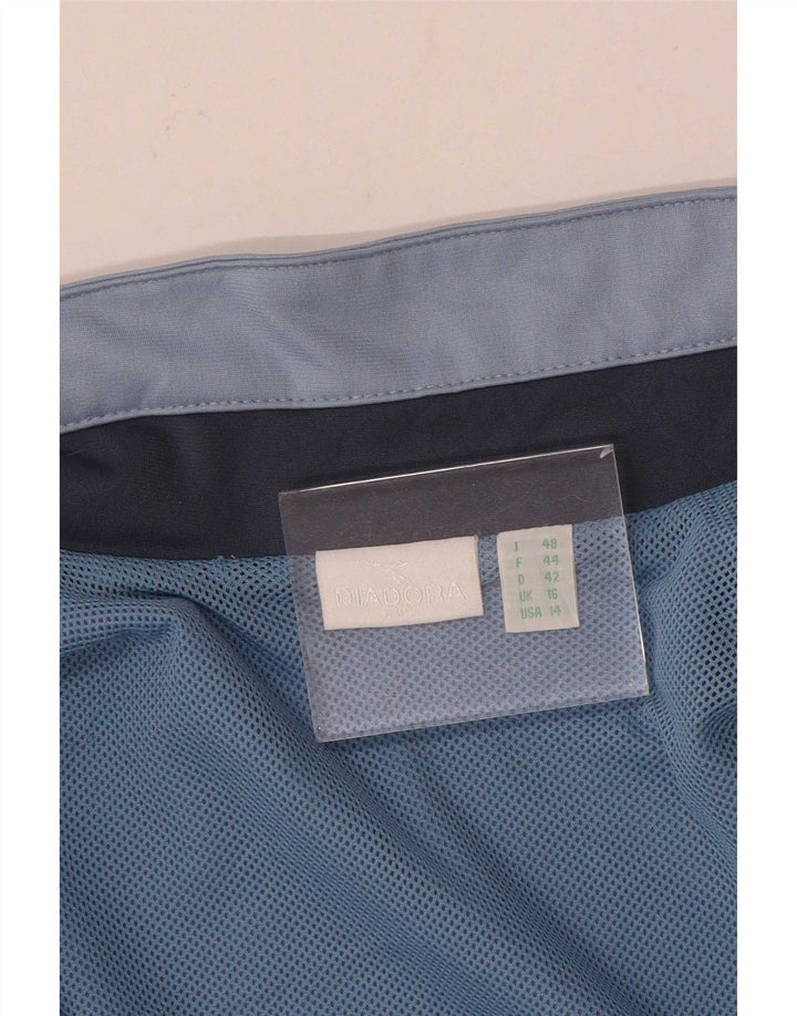 Damska bluza dresowa typu oversize Diadora UK 16, duża niebieska, z blokami kolorów