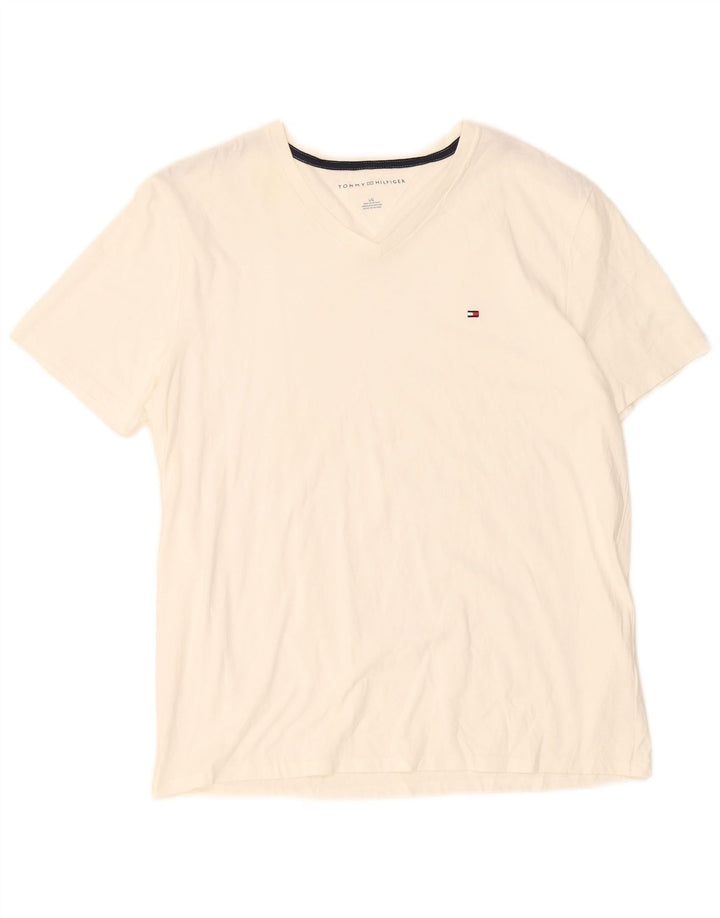 T-shirt męski Tommy Hilfiger, duży, biały, bawełniany
