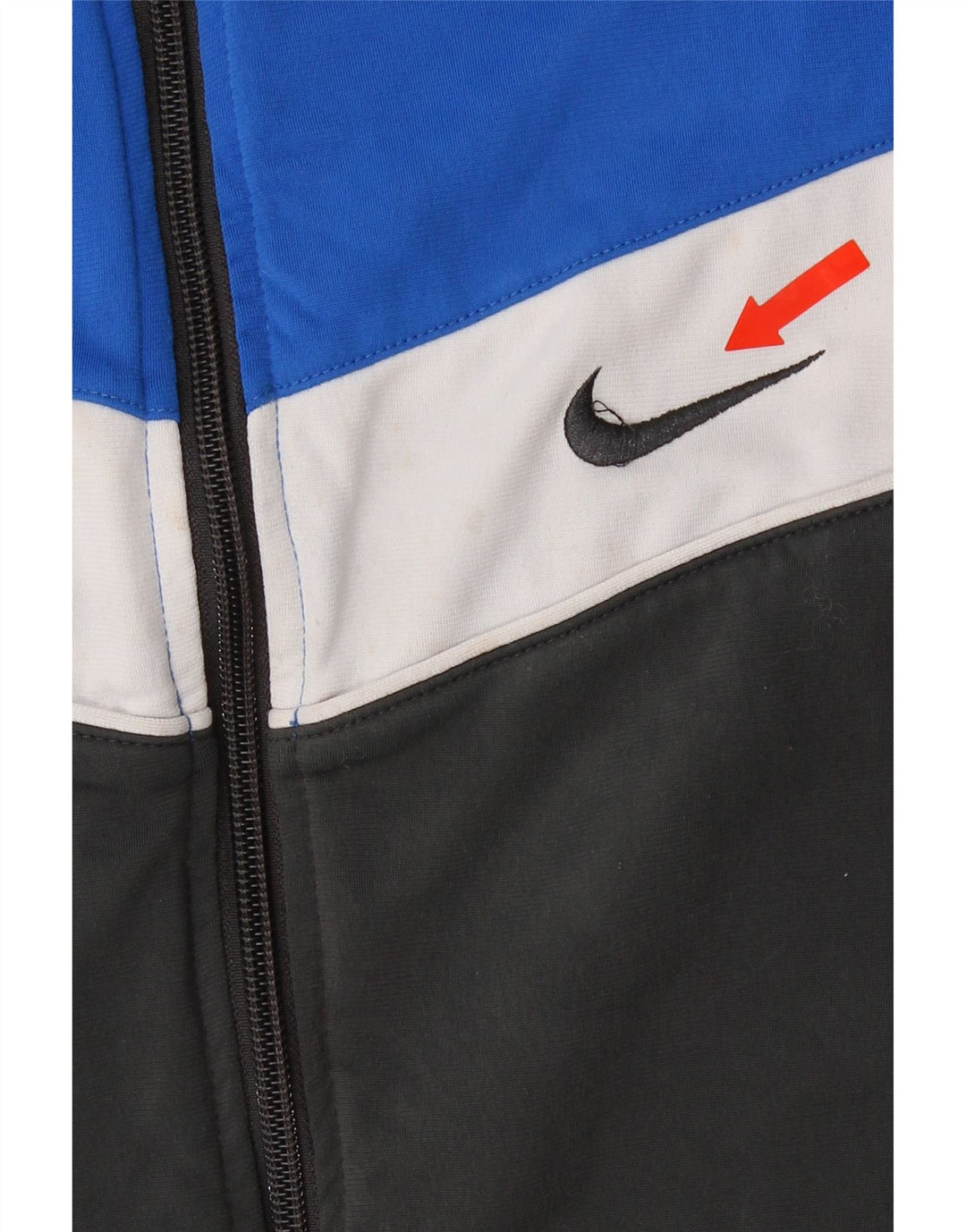 NIKE Boys Tracksuit Top Jacket 13-14 Years XL Black Colourblock Polyester Vintage Nike and Second-Hand Nike from Messina Hembry 