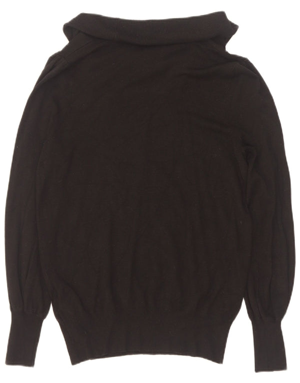 Marks & Spencer Damski sweter z golfem UK 12, średni czarny wiskoza