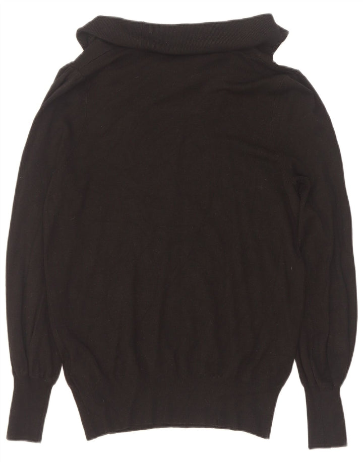 Marks & Spencer Damski sweter z golfem UK 12, średni czarny wiskoza