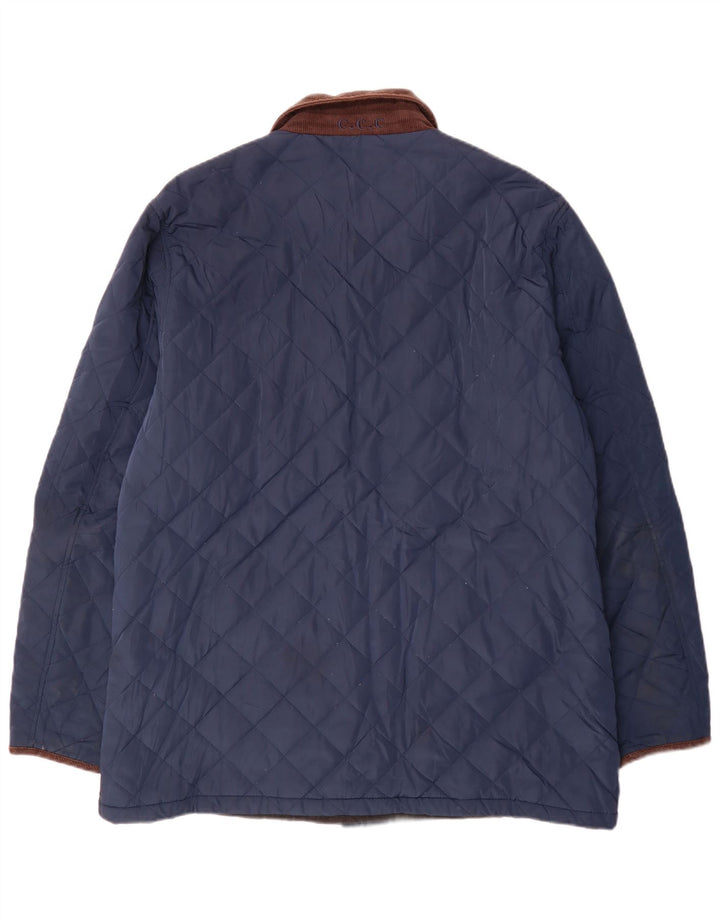 Crew Clothing Męska pikowana kurtka UK 44 2XL Granatowy poliester z blokami kolorów
