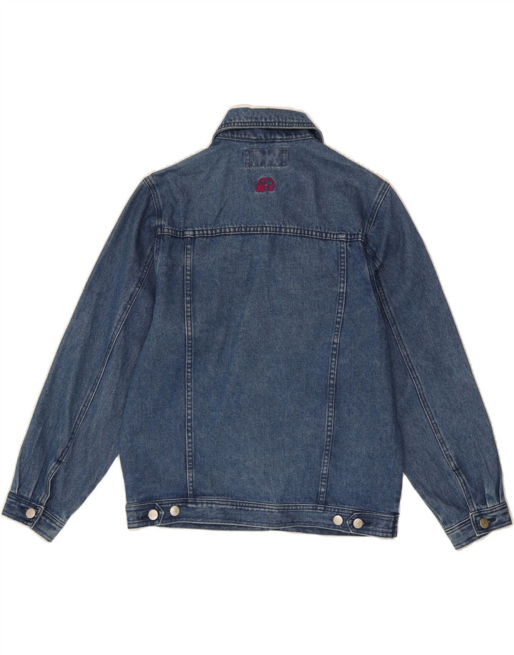 HERE & THERE  Womens Denim Jacket UK 14 Medium Blue Cotton Vintage Here & There and Second-Hand Here & There from Messina Hembry 
