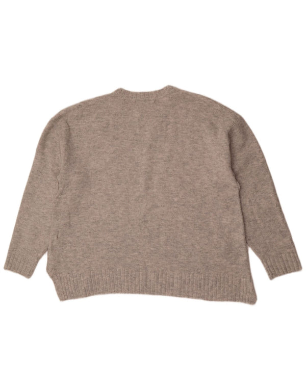 Marks & Spencer Damski sweter oversize z okrągłym dekoltem, UK 16, duży, szary