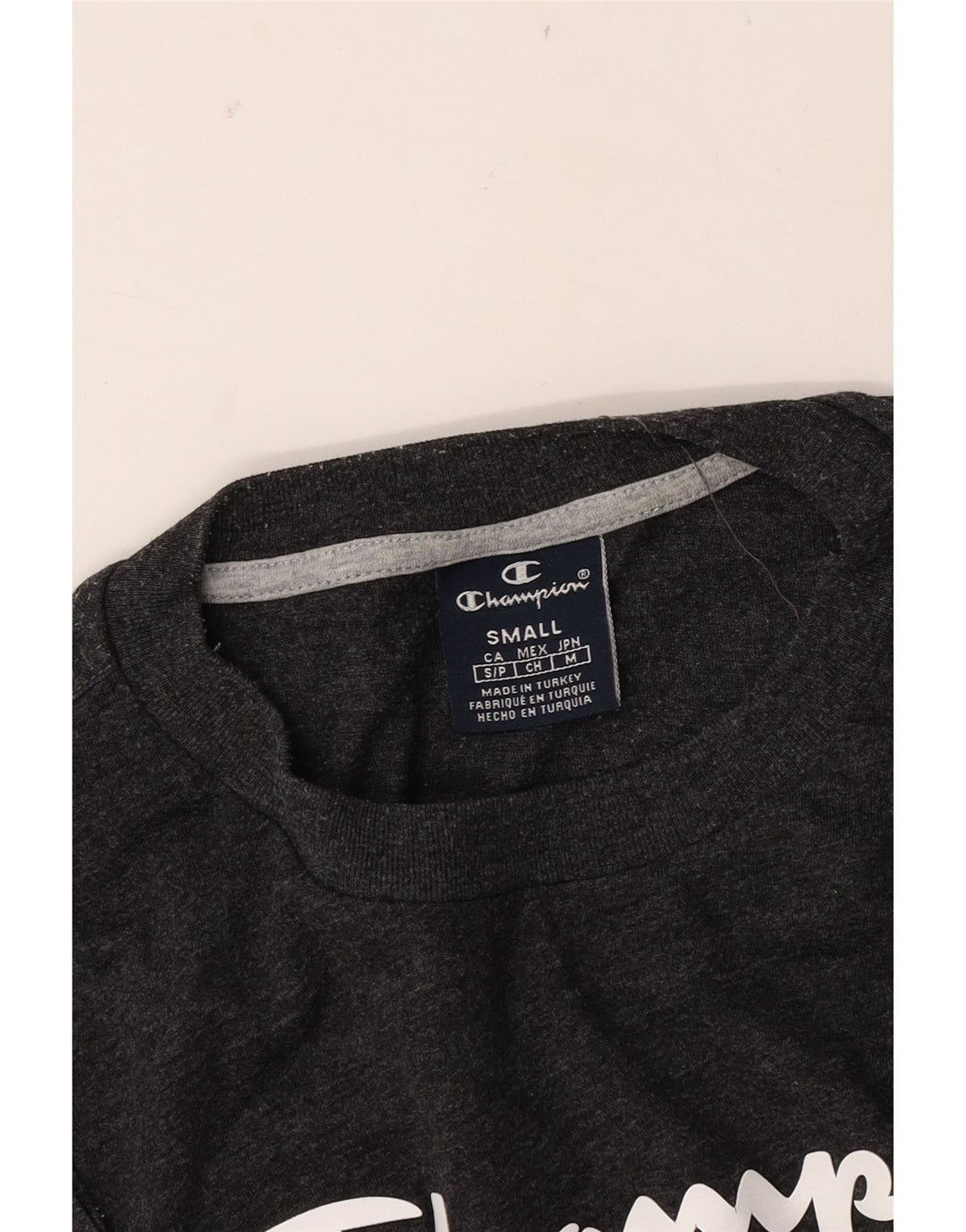 Męski T-shirt o luźnym kroju CHAMPION z grafiką, mały, szary