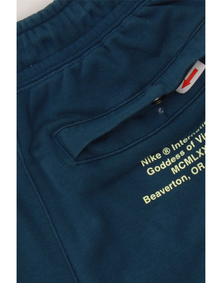 Męskie spodenki sportowe Nike z grafiką, małe, niebieskie, bawełniane