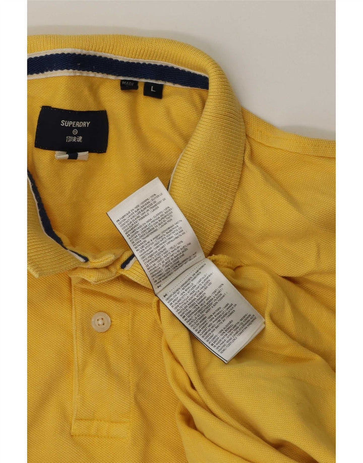 Męska koszulka polo Superdry, duża, żółta, bawełniana