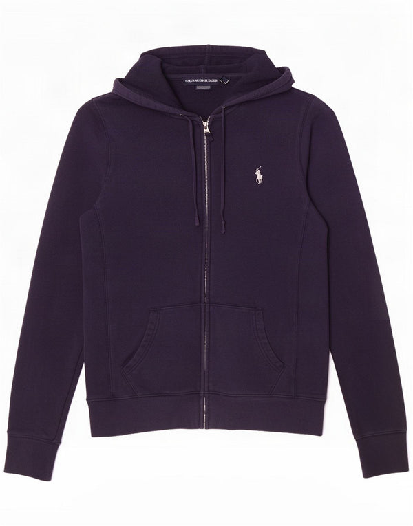Damski sweter z kapturem i zamkiem Ralph Lauren UK 12, średni granatowy, bawełniany