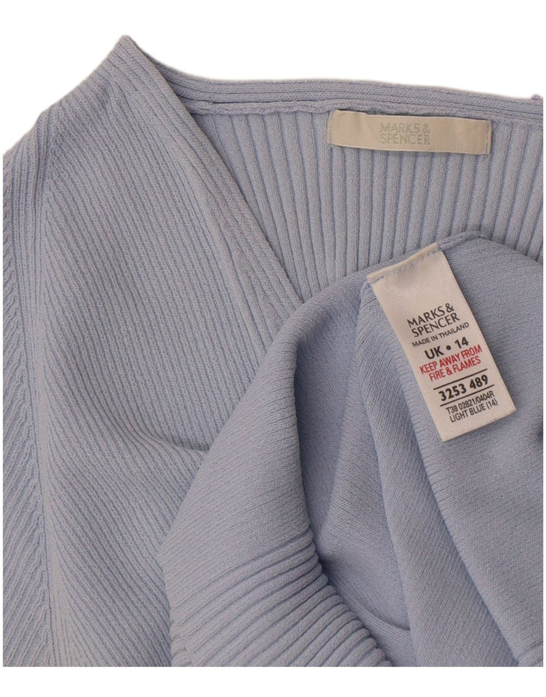 Marks & Spencer Damski t-shirt o krótkim kroju UK 14, średni niebieski, wiskoza
