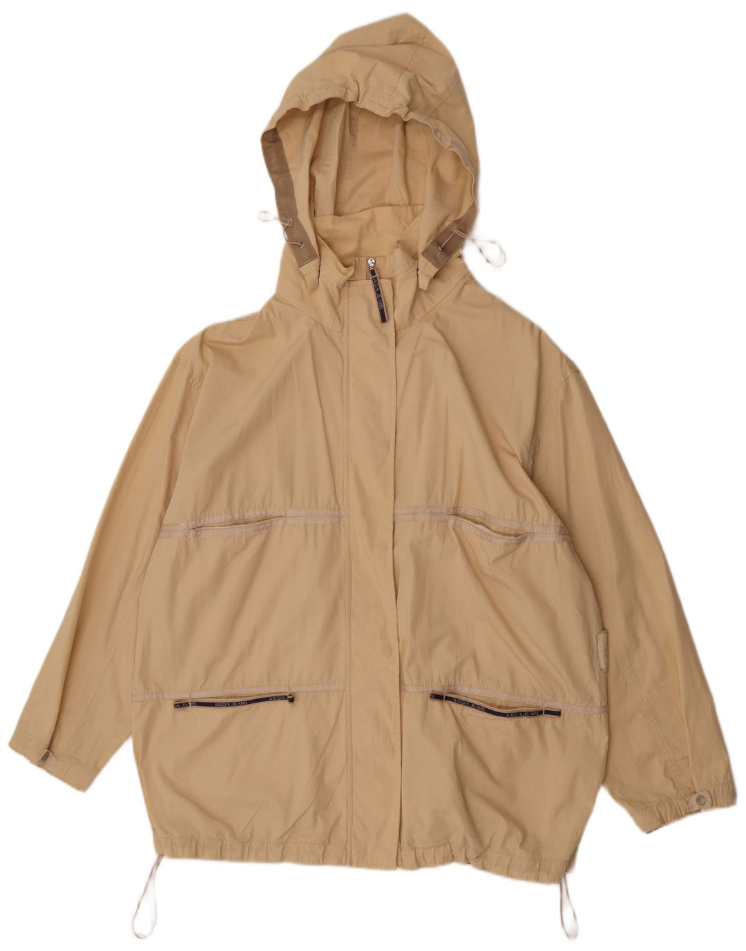 Damska kurtka oversize Utility firmy Krizia Jeans UK 14, duża, żółta bawełna