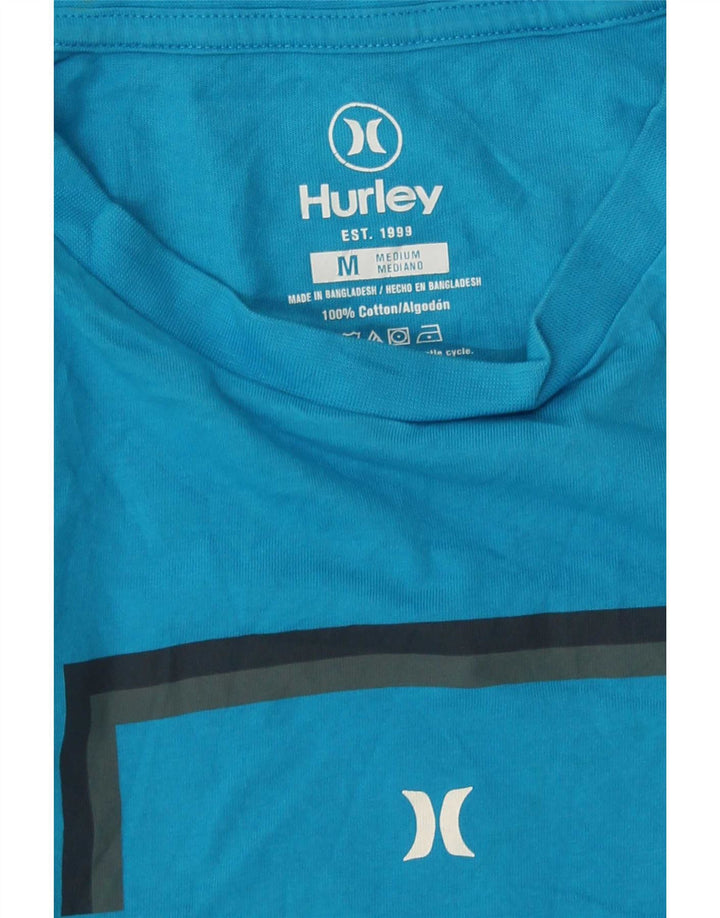 Męski T-shirt z grafiką Hurley, bawełniany, średni niebieski
