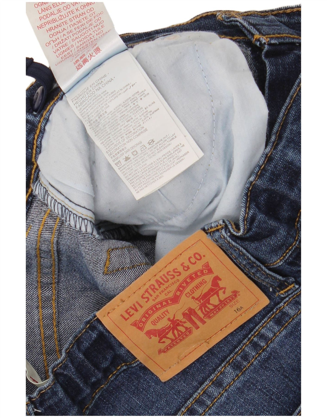 LEVI'S Dziewczęce 510 Obcisłe dżinsy 15-16 lat W29 L30 Granatowa bawełna