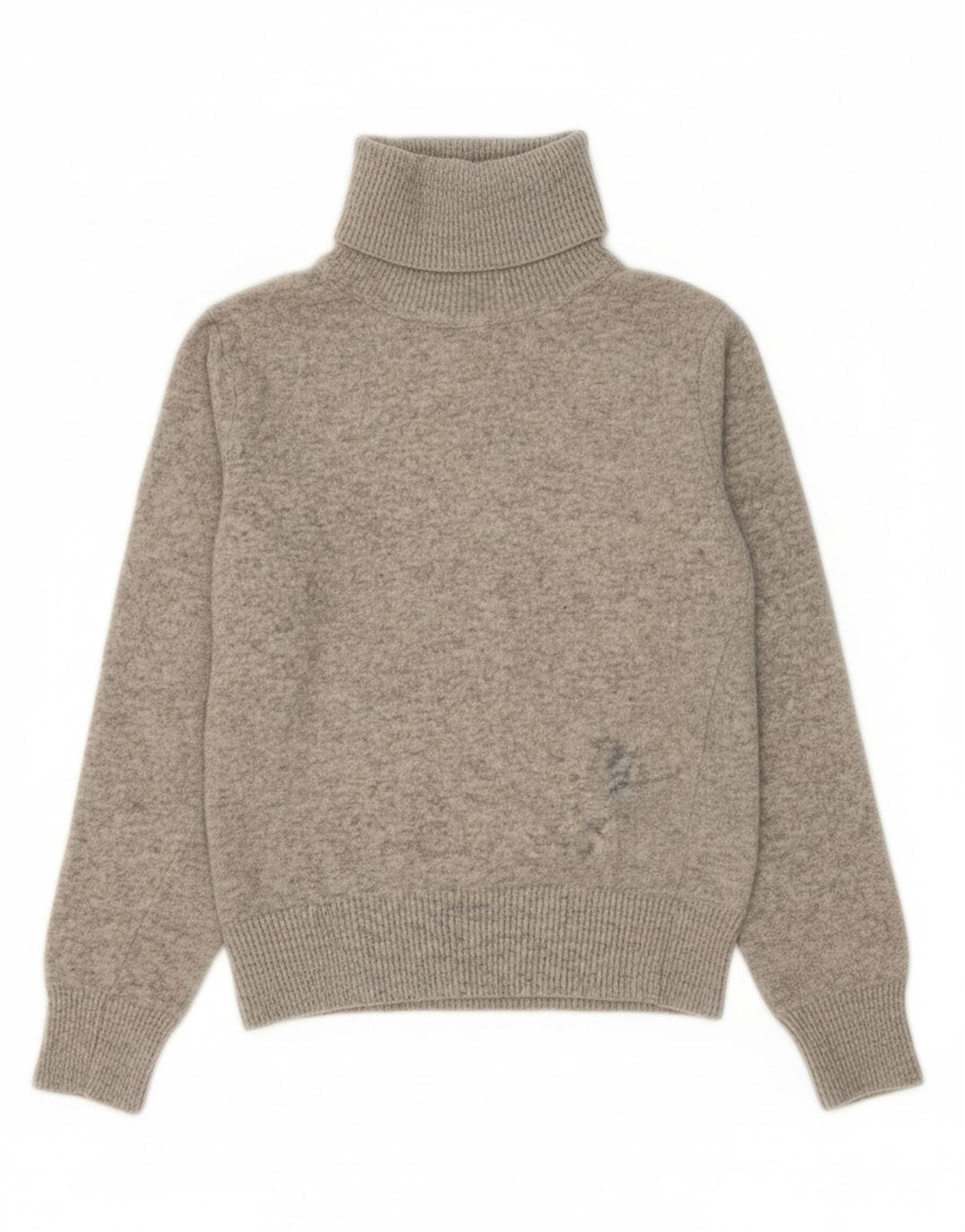 BENETTON Girls Roll Neck Jumper Sweater 9-10 Years Grey