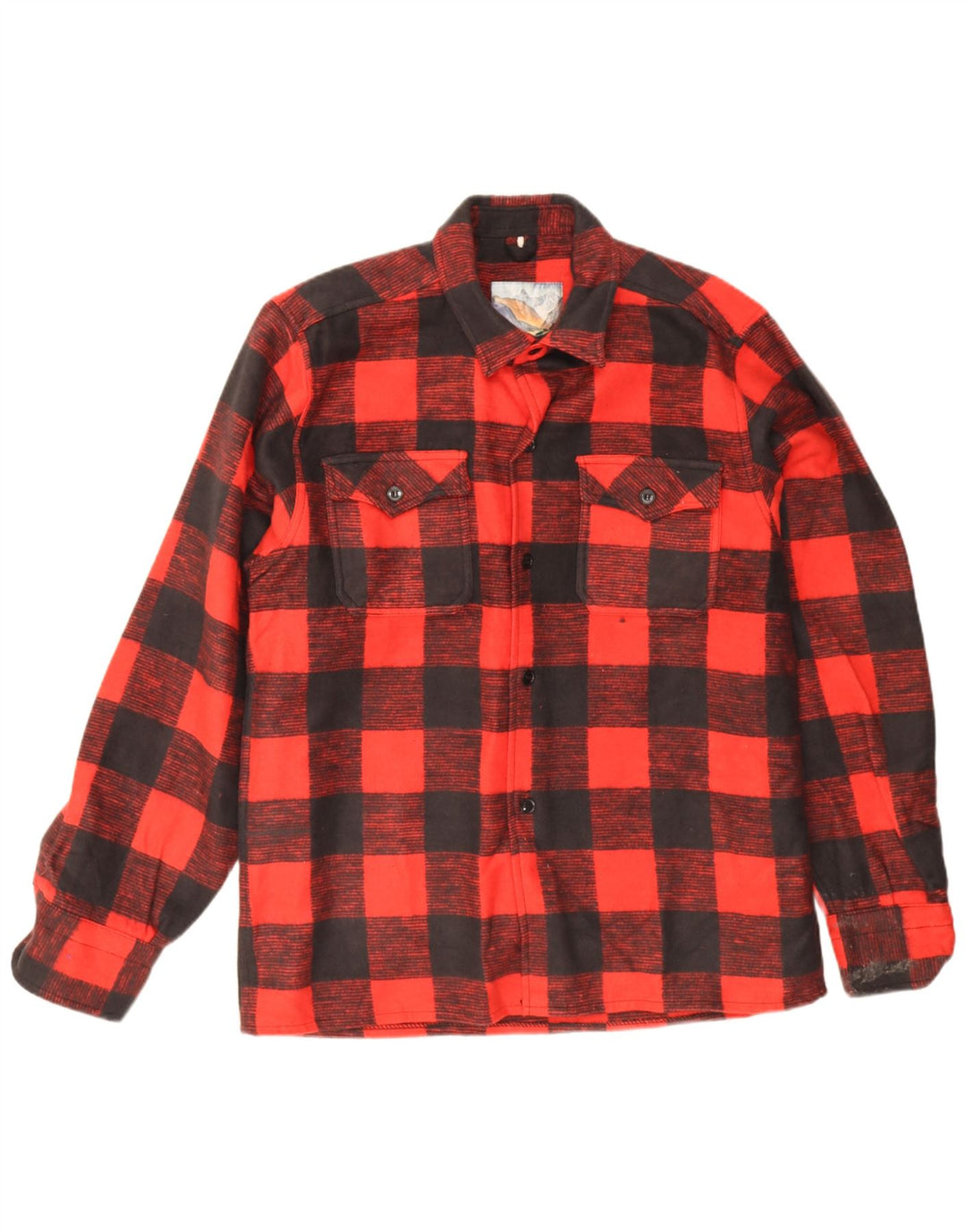 Męska koszula wierzchnia w stylu vintage, flanelowa, duża, bawełniana w czerwoną kratę