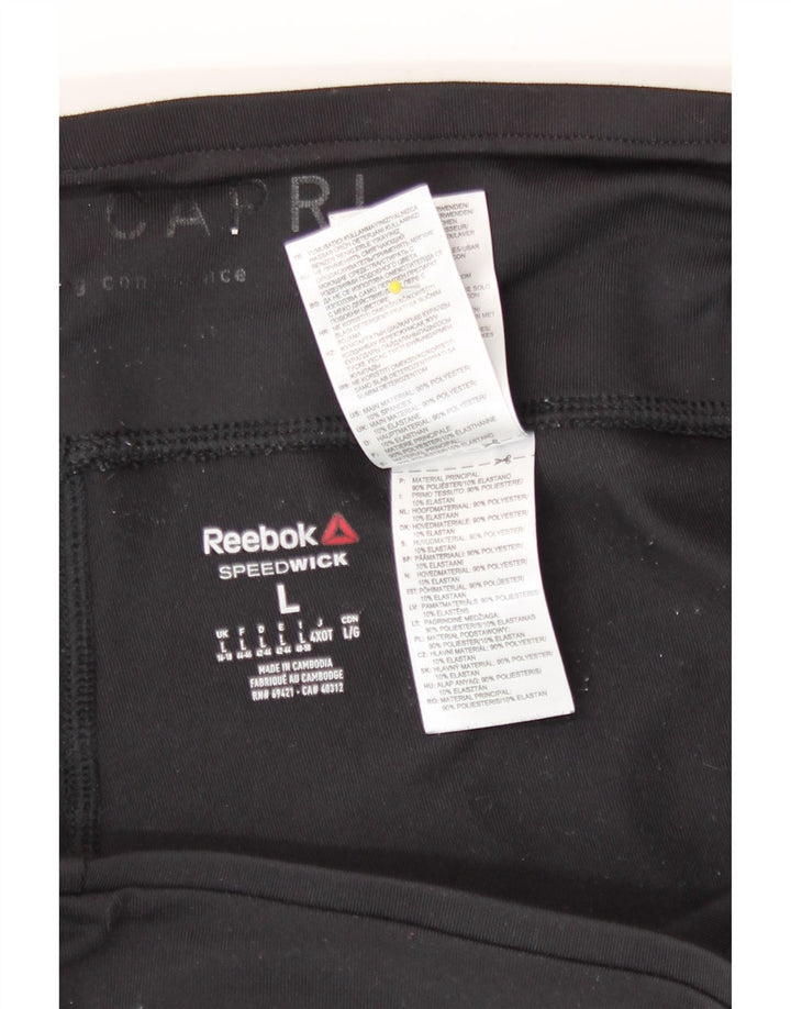 Damskie legginsy Reebok Capri UK 16/18, duże, czarne, poliestrowe
