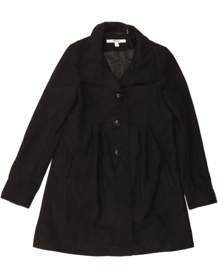 DKNY Womens Overcoat US 4 Small Black Wool Vintage Dkny and Second-Hand Dkny from Messina Hembry 
