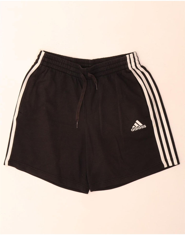 Damskie spodenki sportowe Adidas, średnie czarne, bawełniane