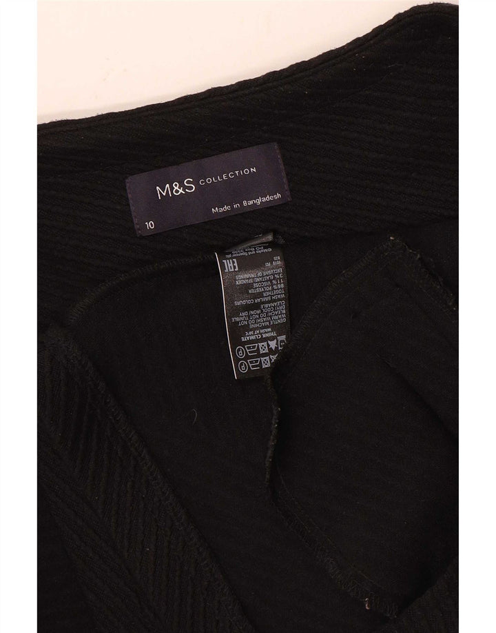 Marks & Spencer Damska marynarka z zamkiem błyskawicznym UK 10 w małe czarne paski