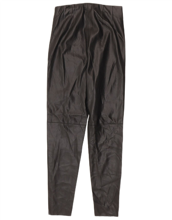 Damskie legginsy ze sztucznej skóry Zara, średnie W28 L27, czarne, poliuretanowe