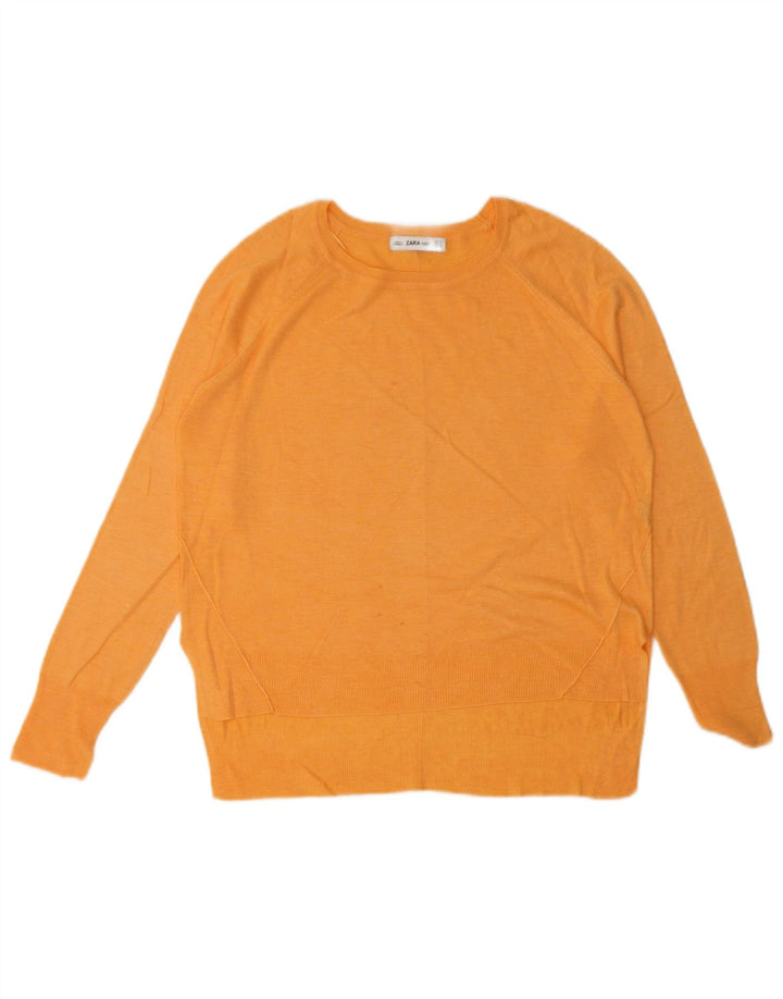Sweter damski Zara z dekoltem w łódkę UK 14, średni pomarańczowy