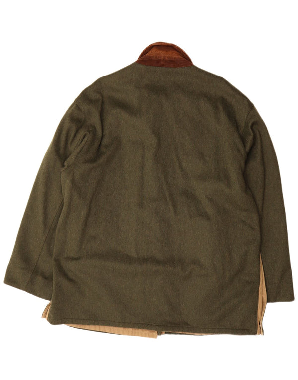 Dwustronny płaszcz męski Aquascutum UK 42 XL zielony