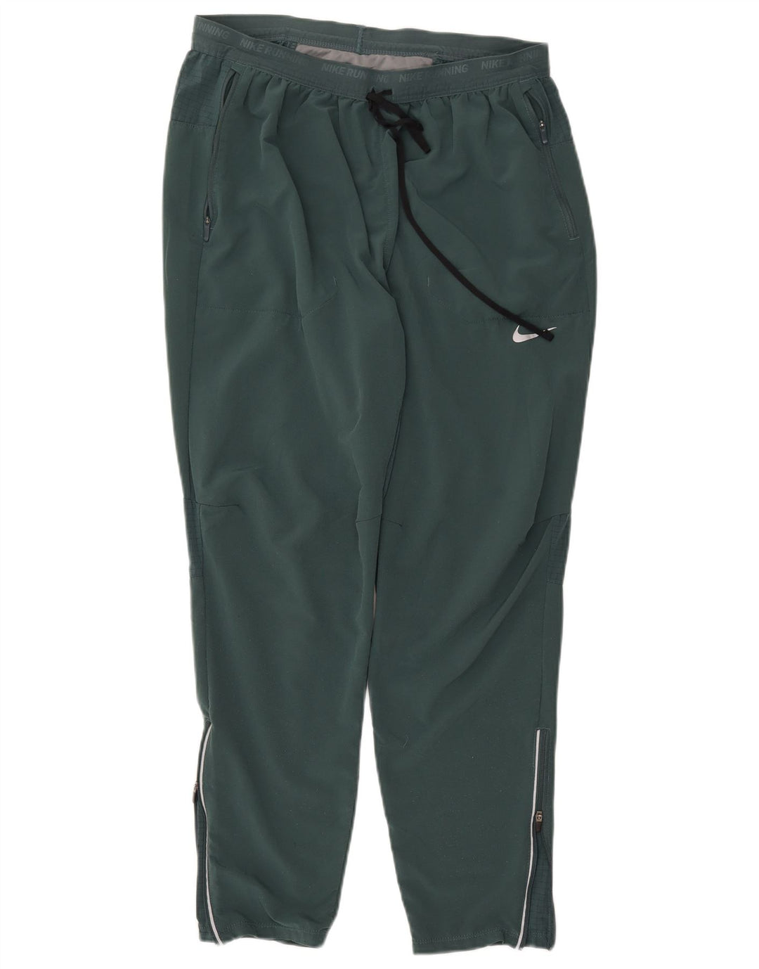 NIKE Womens Dri Fit Tracksuit Trousers UK 14 Large Green Polyester