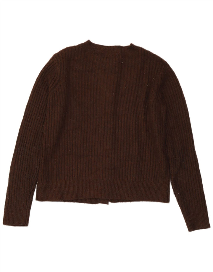 Marks & Spencer Krótki sweter damski, UK 10, mały, brązowy poliester