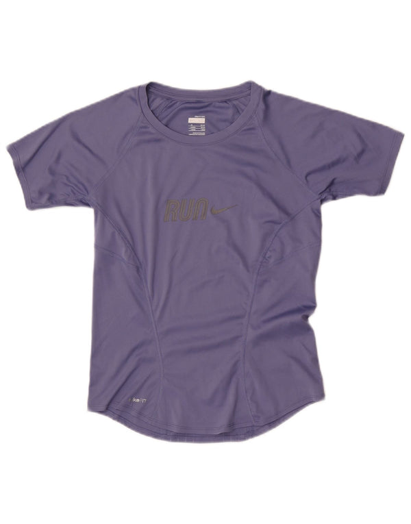Nike Womens Graphic T-Shirt Top UK 6/8 XS Navy Blue