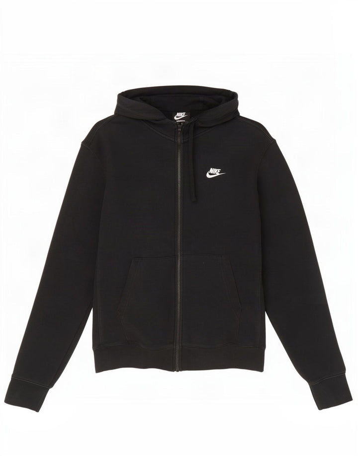 Męski sweter z kapturem i zamkiem błyskawicznym Nike, średni czarny, bawełniany