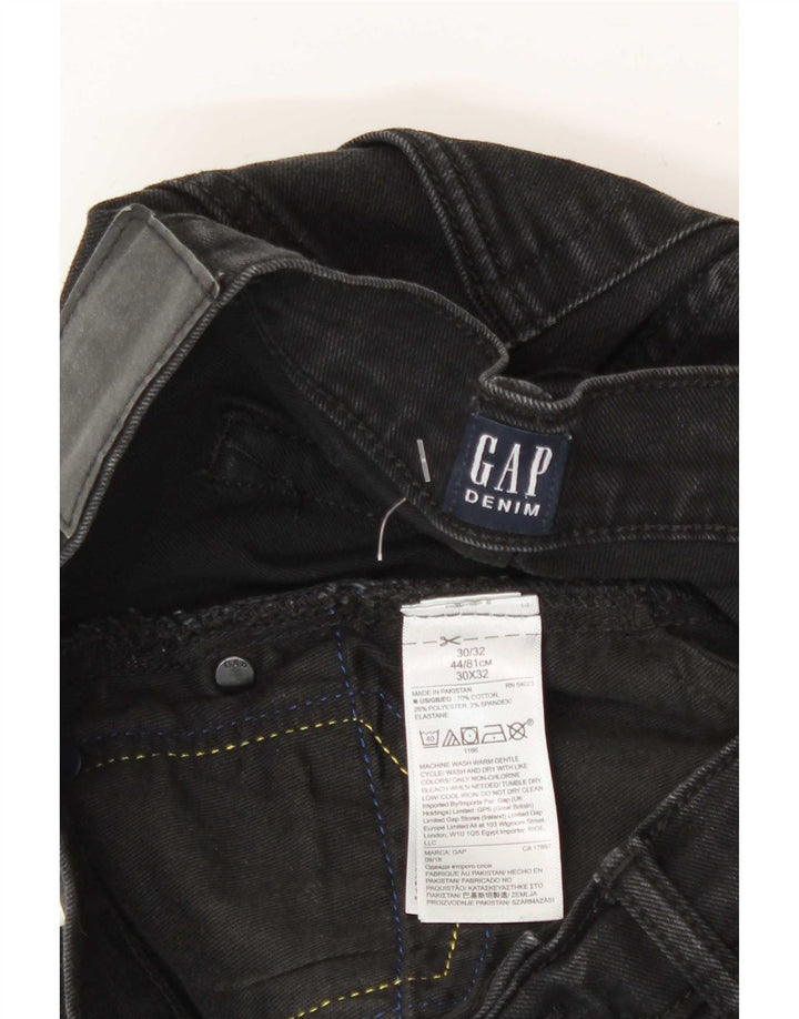 Damskie jeansy Gap Slim W30 L32 Czarne bawełniane