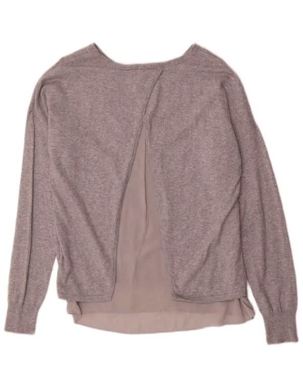 MARKS & SPENCER Damski sweter z dekoltem w łódkę UK 12 Średni szary