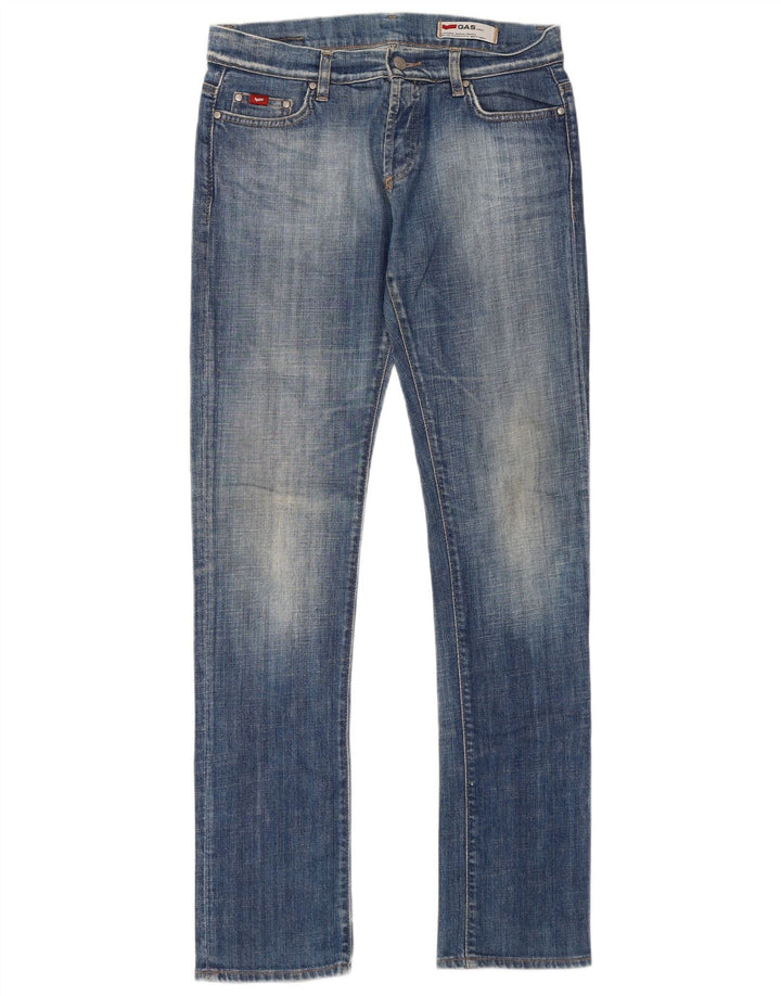 Damskie jeansy Gas Slim W31 L34 Niebieskie bawełniane