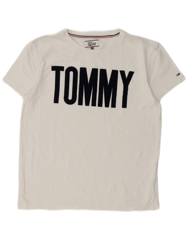 Męski T-shirt Tommy Hilfiger z grafiką, średni biały