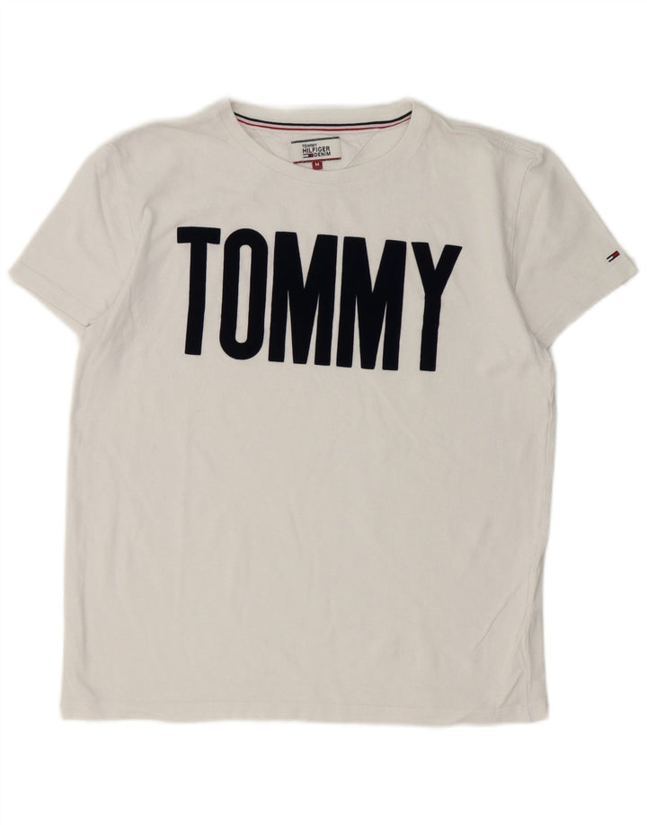 Męski T-shirt Tommy Hilfiger z grafiką, średni biały