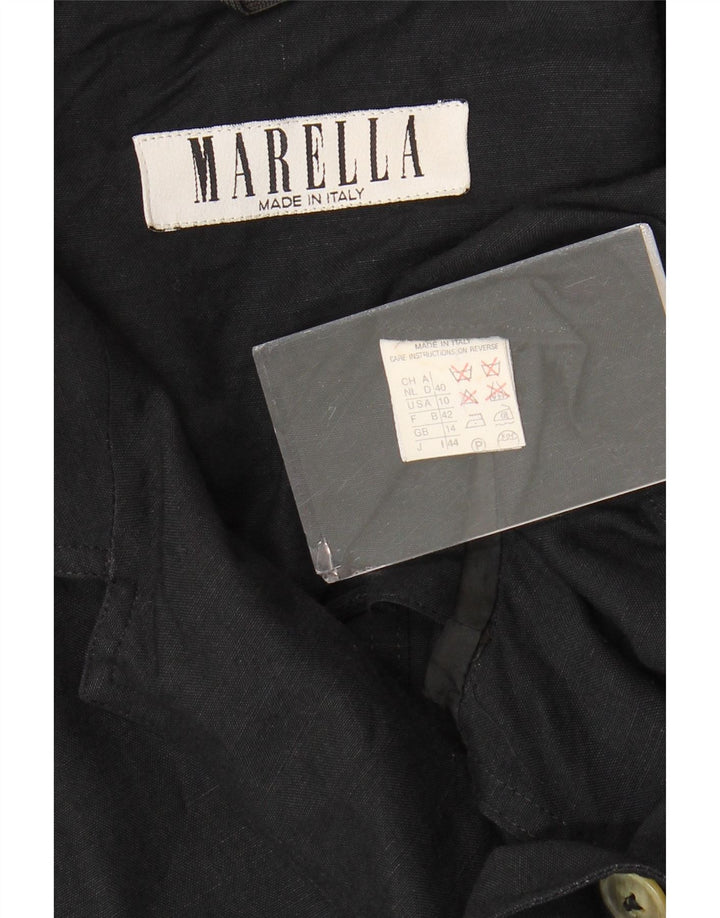 Marella damska marynarka zapinana na 1 guzik UK 14 duża czarna wiskoza