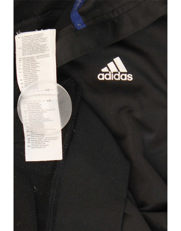 Adidas Męski sweter z kapturem Climalite Zip, średni czarny poliester z blokami kolorów