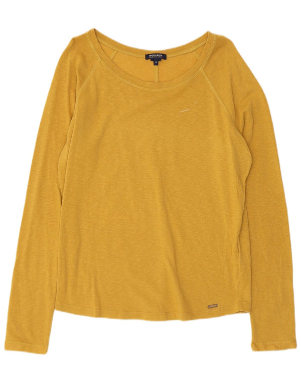 Woolrich Womens Oversized Top Long Sleeve UK 10 Small Yellow Cotton
