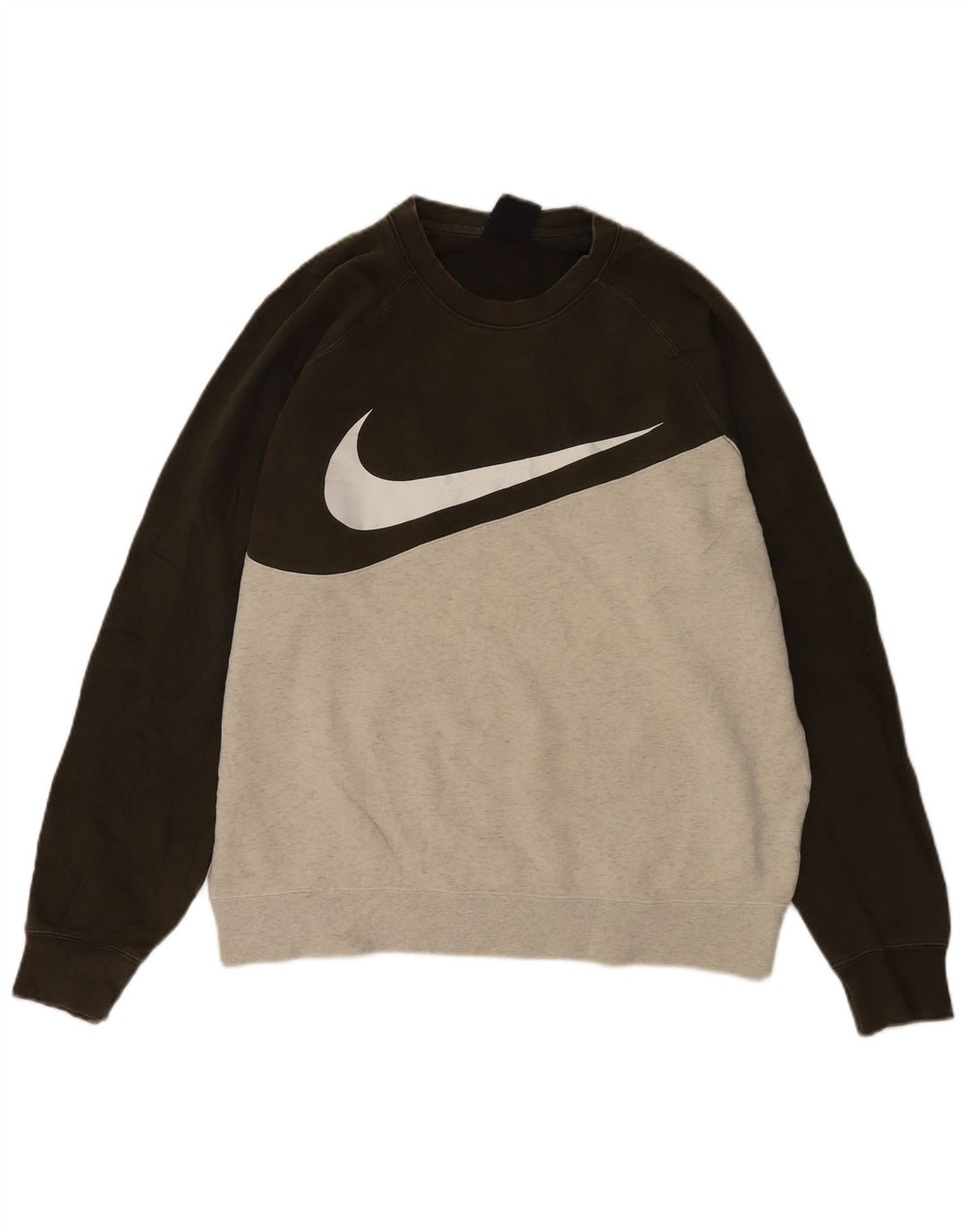 Męski sweter z grafiką Nike, duży blok kolorów khaki
