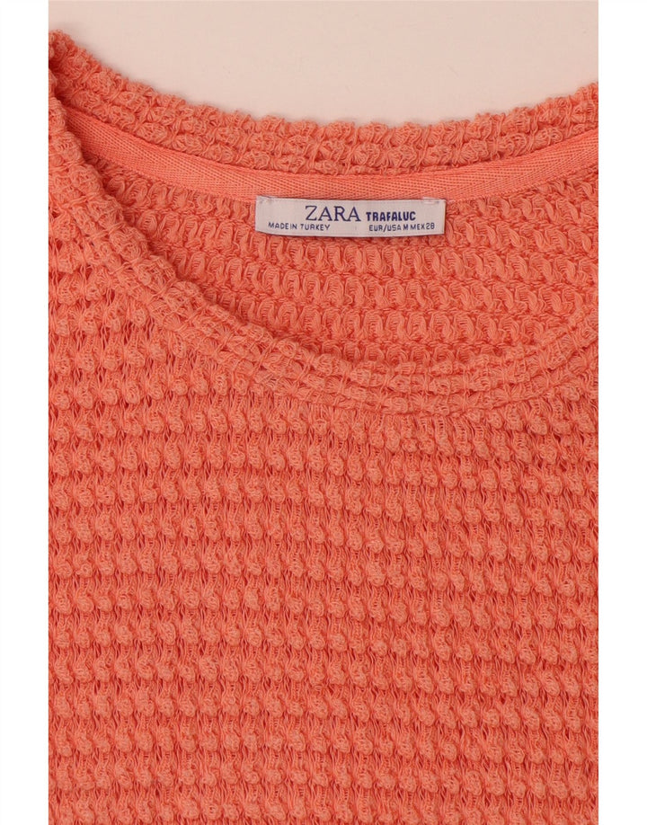 Damska bluzka oversize z dzianiny Trafaluc ZARA UK 14, średnia pomarańcza