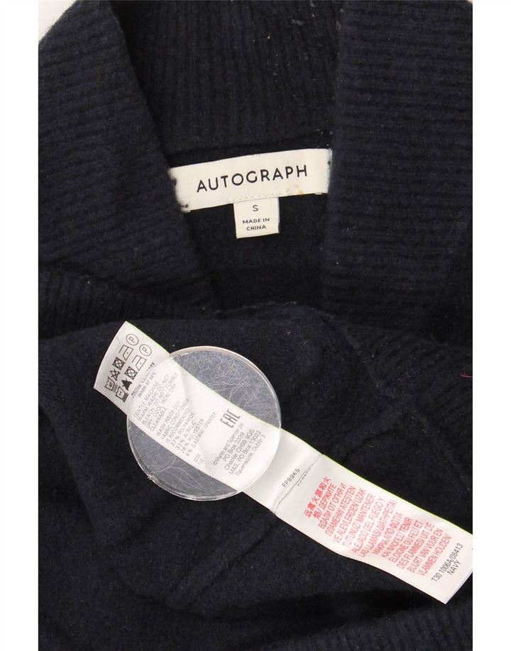 MARKS & SPENCER Męski sweter kardigan z autografem, mały, granatowy, poliamid